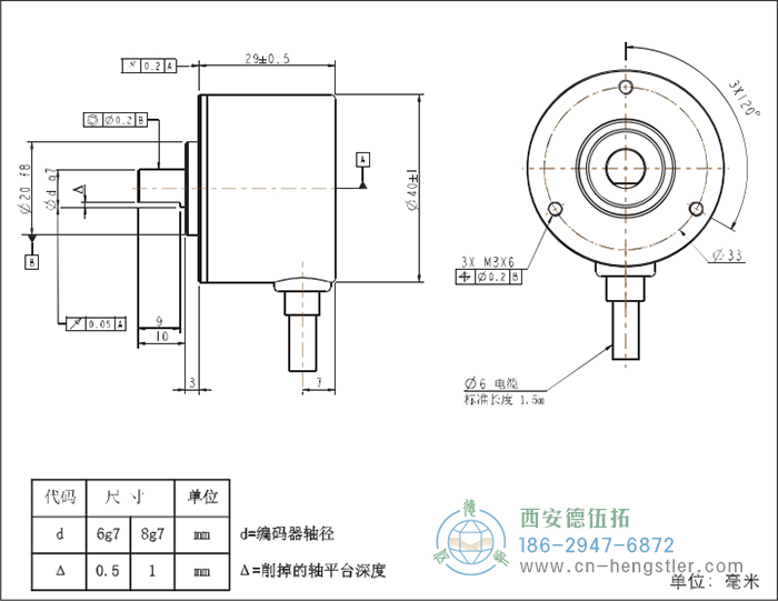 RI41-EO通用光電實心軸增量型編碼器外形及安裝尺寸8-1 德國hengstler(亨士樂)編碼器