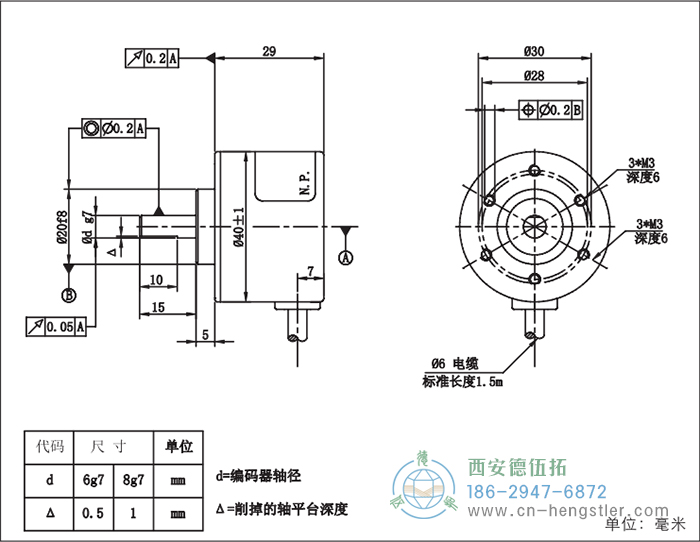 RI41輕載光電增量型編碼器外形及安裝尺寸16-4 德國(guó)hengstler(亨士樂(lè))編碼器